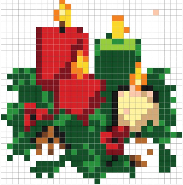 Advent Candles color by number pixel art