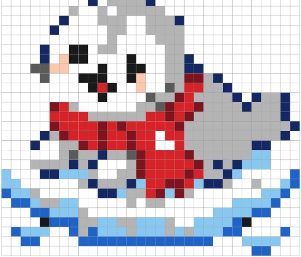 Baby Seal color by number pixel art