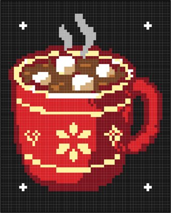 Hot Cocoa pixel art from the book