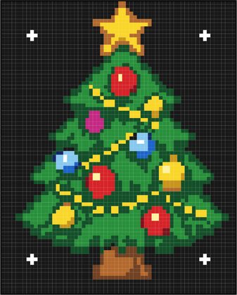 Christmas Tree pixel art from the book