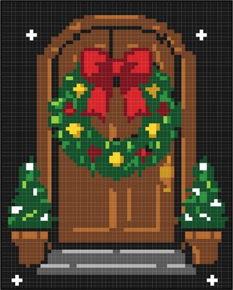 Wreath on the Door pixel art from the book