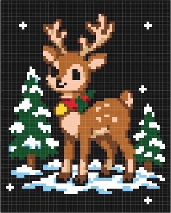 Reindeer in the Forest pixel art from the book