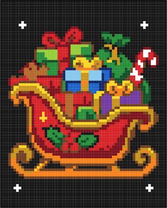 Santa's Sleigh pixel art from the book