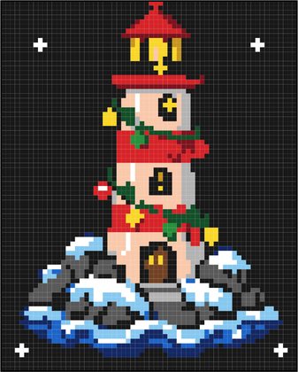 Lighthouse pixel art from the book