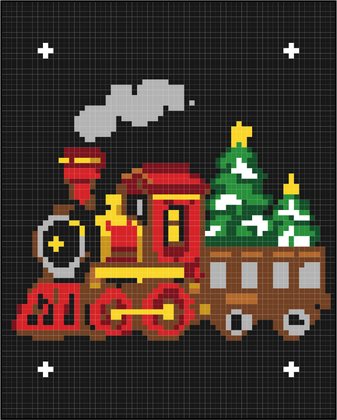 Christmas Train pixel art from the book