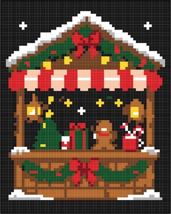 Market Stall pixel art from the book