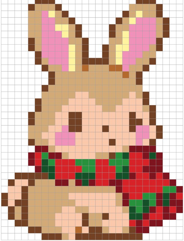 Bunny color by number pixel art