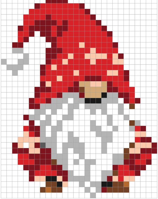Gnome color by number pixel art