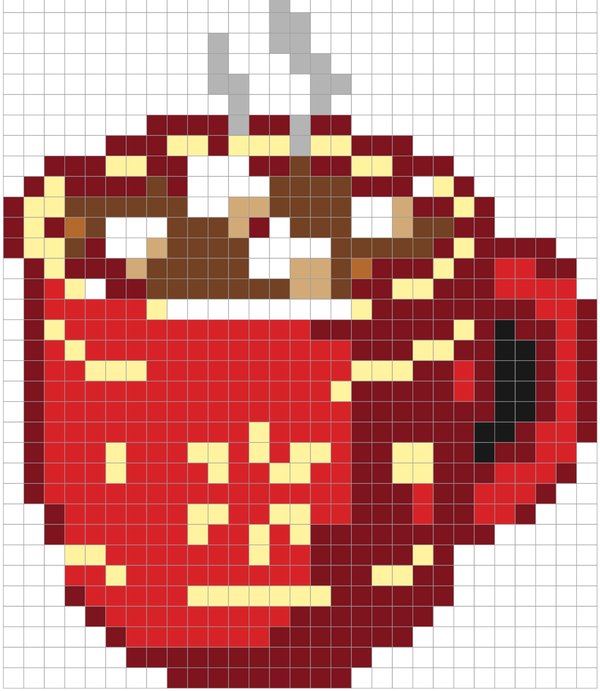 Hot Cocoa color by number pixel art