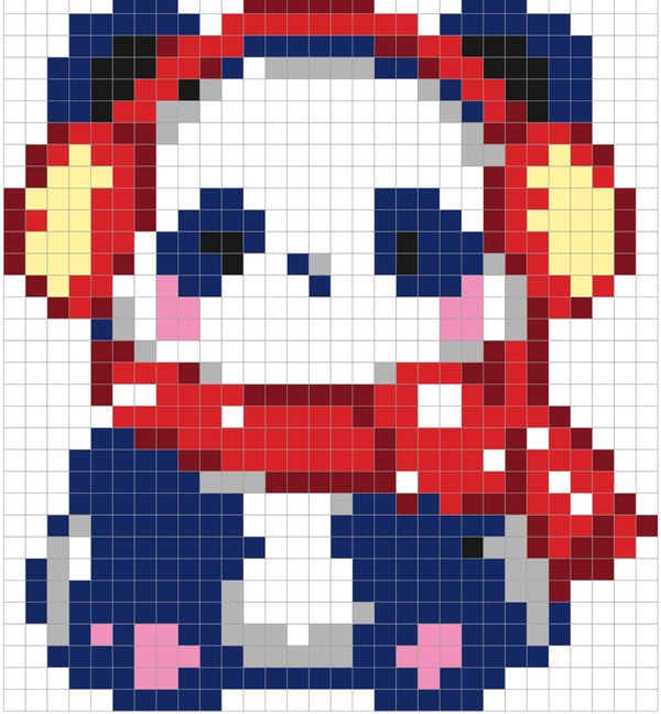 Panda color by number pixel art