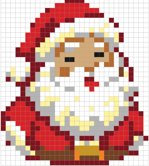Santa Claus color by number pixel art