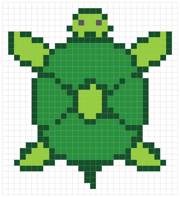 Finished sea turtle pixel art