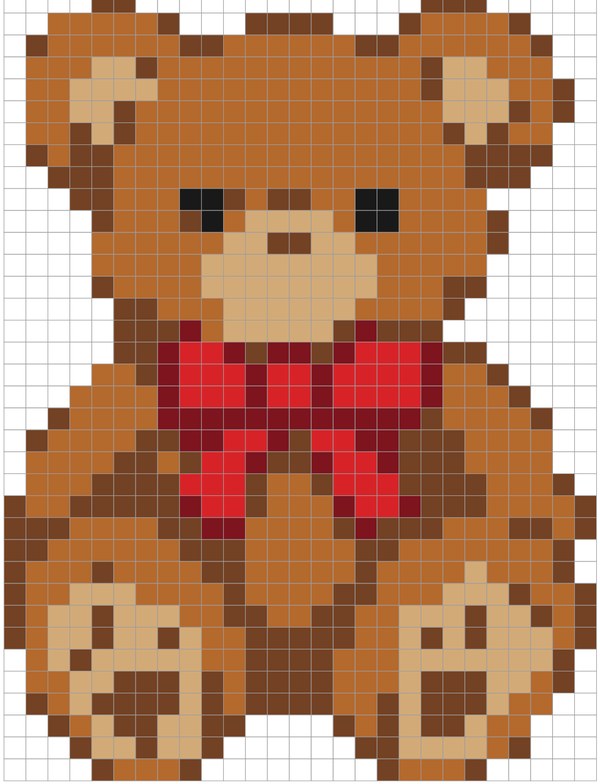 Teddy Bear pixel art color by number